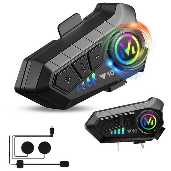 Motorcycle Bluetooth Headset,Helmet Intercom Headset , Hi-Fi Stereo and CVC Noise Reduction，IPX6 Waterproof