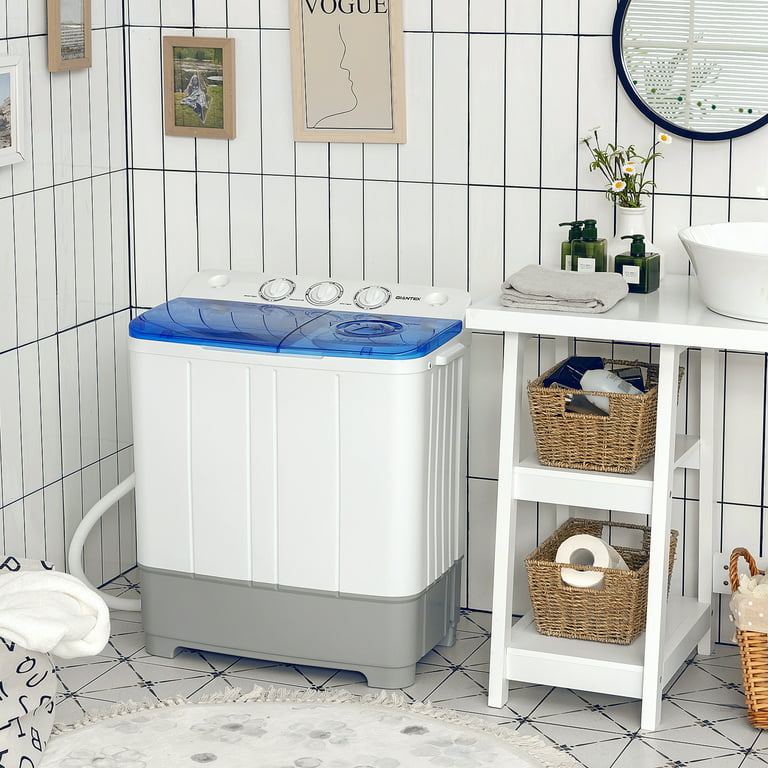 Giantex Portable Twin Tub Mini Washing Machine Washer 13.2lb&Spinner 8.8lb Blue, Size: 2 in