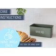 thumbnail image 3 of Nat & Jules Matte Green 17 x 8 Metal Enamel Rubber Wood Lidded Bread Box, 3 of 5