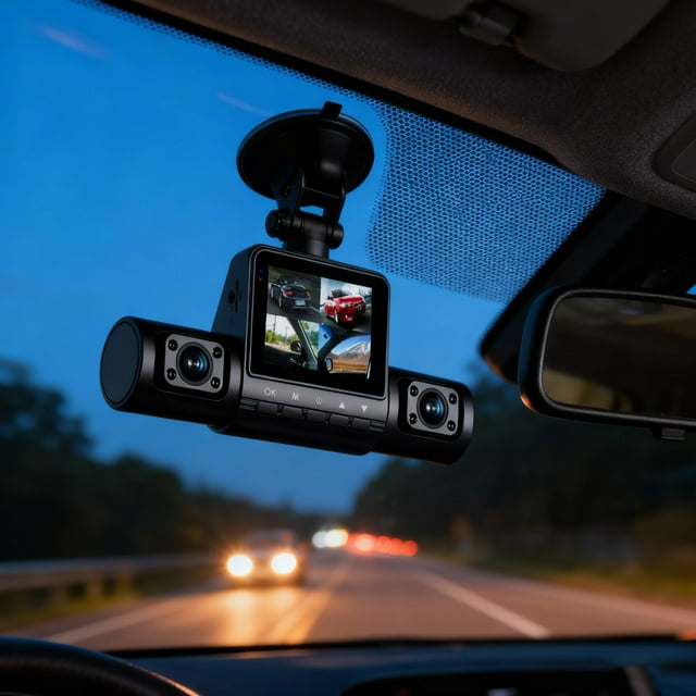 BotaniNest 4K4 Kanaals Autocamera Front & Rear & Inside With Night 2.0" IPS Screen 1080P Front Cam 170° Wide Angle Rear 120° Wide Angle Suitable For Car