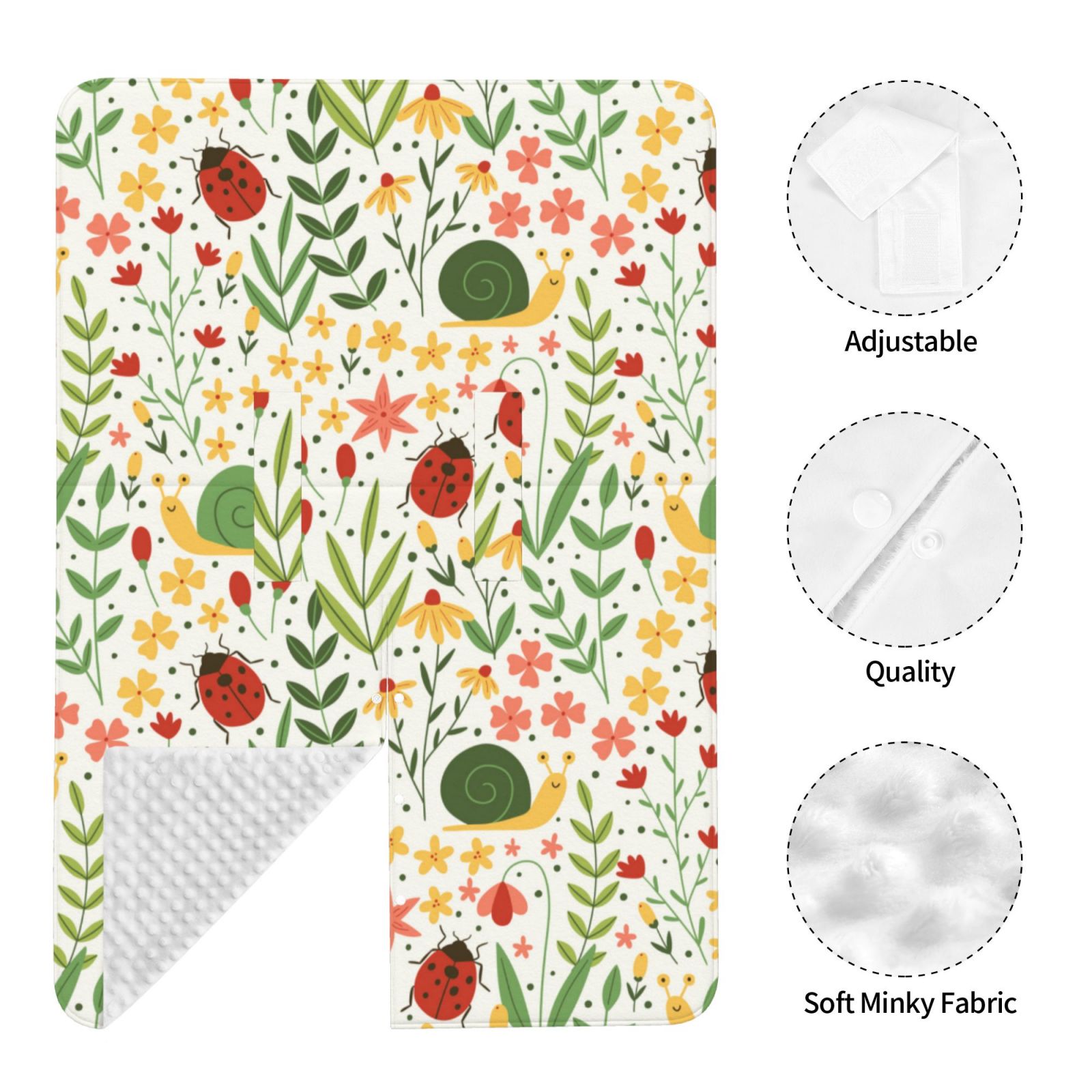 Car Seat Cover Baby - Ladybug And Wild Flowers Breathable Infant Car Seat Cover for Baby Carseat, Lightweight Comfort Baby Essentials Must Haves Newborn Stuff for Girl Boy
