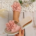 thumbnail image 2 of Xfvqtps Flatform Sandals Women Espadrilles Flower Decor Peep Toe Casual Summer Wedge Sandals Pink, 2 of 9