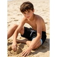 thumbnail image 3 of Aideaone Boys Swim Trunks with Compression Liner Solid Color Bathing Suits Summer Quick Dry Swimwear Swim Shorts 6-14T, 3 of 7