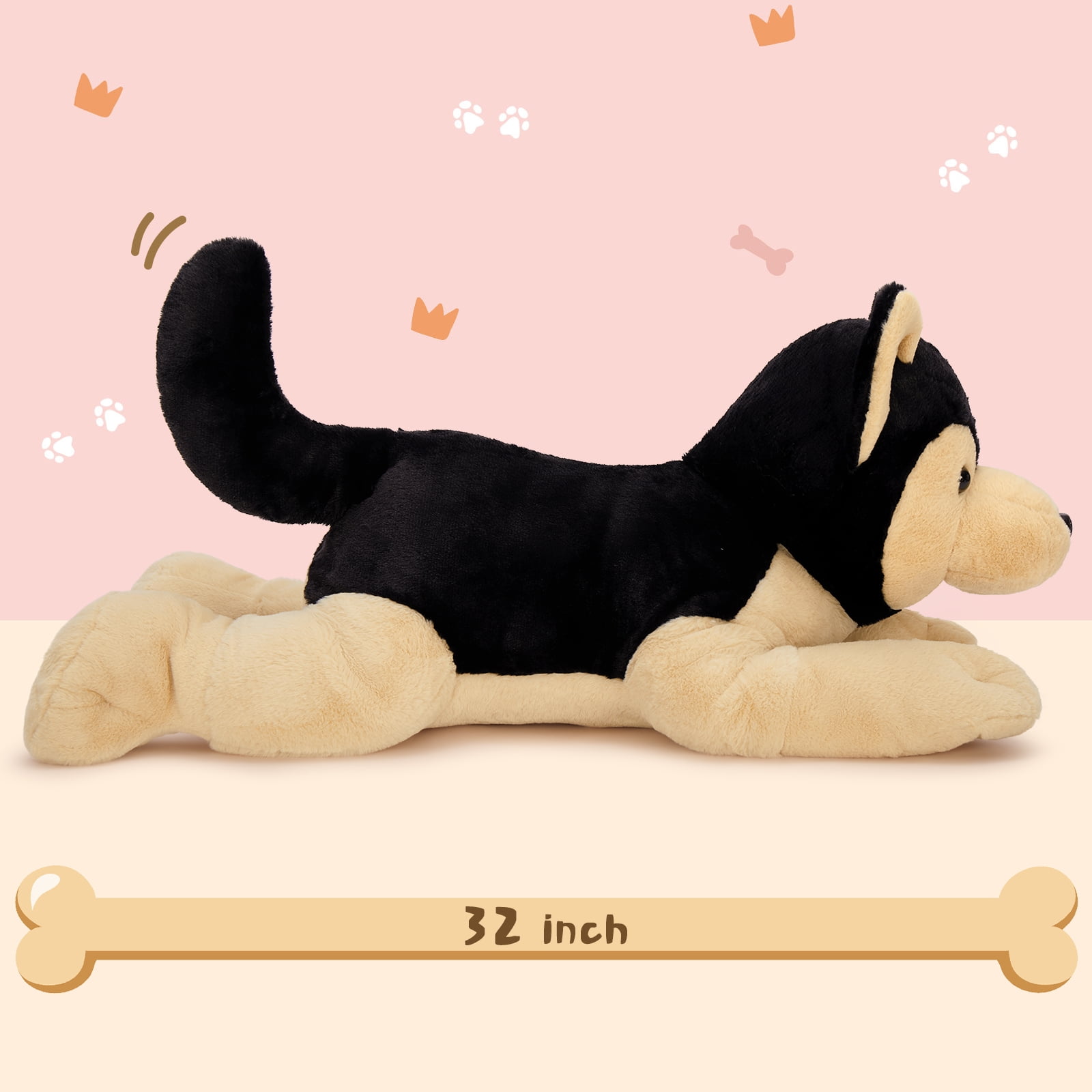 MorisMos 32" Giant German Shepherd Dog Stuffed Animal Plush Toy