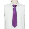 thumbnail image 2 of INSPIRE CHIC Men's Solid Color Narrow Stripes Necktie Graduation Suit Formal Ties Deep Purple, 2 of 5