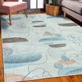 thumbnail image 3 of Contemporary Decorative Rug, Modern Style Abstract Minimal Line Art Afro Woman and Grunge Motifs, Quality Carpet for Bedroom Dorm and Living Room, 6 Sizes, Pale Blue, by Ambesonne, 3 of 4