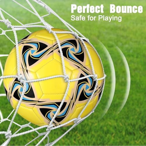 YNGLLC 6 Pcs Soccer Ball Bulk with Pump Official Size Indoor Outdoor Sport Soccer Gift for Kids Teen Adult Practice Game Back to School