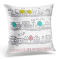 thumbnail image 1 of BOSDECO Taie d'Oreiller Graphique Maison Bleue Paysage Urbain 16x16 Pouces, 1 of 1