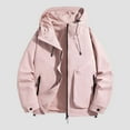 thumbnail image 4 of Fiaer,Oversized Softshell Jackets for Women,Womens Windproof Loose Fit Full Zip Long Sleeve Hiking Mountaineering Hooded Tops with Pockets Pink L, 4 of 6
