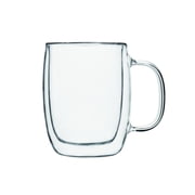 Insulated Double Wall Mug Cup Glass-Set of 4 Mugs/Cups for Coffee,Cappuccino,latte,espresso,Tea,Thermal,Clear,350ml
