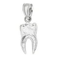 thumbnail image 2 of 925 Sterling Silver Human Tooth Pendant, Dental Jewelry Gifts for Students, Gift for Dentist with 20" Chain, 2 of 3