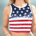 thumbnail image 4 of Camiseta Sin Mangas Corta con la Bandera Estadounidense de EE. UU. para Mujer, Ideal para Cosplay, con el 4 de Julio. B298-1005 L, 4 of 5