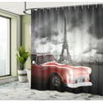 thumbnail image 5 of Ambesonne Paris Shower Curtain, Vintage Car and Eiffel, 69"Wx70"L, Grey Red, 5 of 5