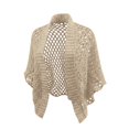thumbnail image 3 of VNKIDY Women Open Front Half Sleeve Grid Hollow Crochet Knit Kimono Cardigan Loose Relaxed Fit Lightweight Bohemian Daily Casual Beach Layering Cover Up, 3 of 3