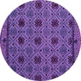 thumbnail image 1 of Ahgly Company Indoor Round Abstract Purple Modern Area Rugs, 4' Round, 1 of 4
