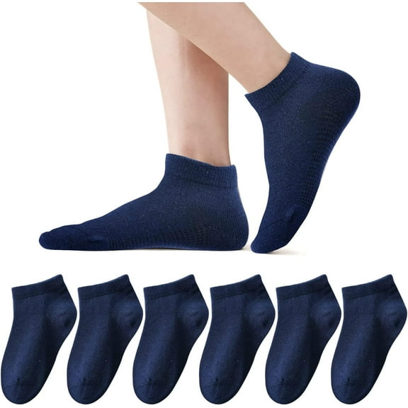MUCHENGGIFT Kids Ankle Socks Girls Seamless Low Cut No Show Socks Cotton Thin Athletic Socks for Boys 6 Pack