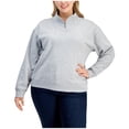 thumbnail image 1 of Tommy Hilfiger Womens Logo QuarterZip Sweatshirt, Grey, Plus Size, 0X, 1 of 1