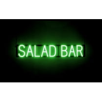 SpellBrite SALAD BAR LED Sign for Business. 34.3" x 6.3" Green SALAD BAR Sign Has Neon Sign Look With Energy Efficient LED Light Source. Visible from 500  Feet, 8 Animation Settings.