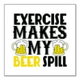 thumbnail image 1 of DistinctInk Custom Bumper Sticker - 3" x 3" Decorative Decal - White Background - Exercise Makes My Beer Spill, 1 of 2