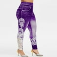 thumbnail image 5 of KALE Leggings for Women Printed Yoga Fitness Running Gym Stretch Sports Pants Trousers Yoga Pants Purple, 5 of 9