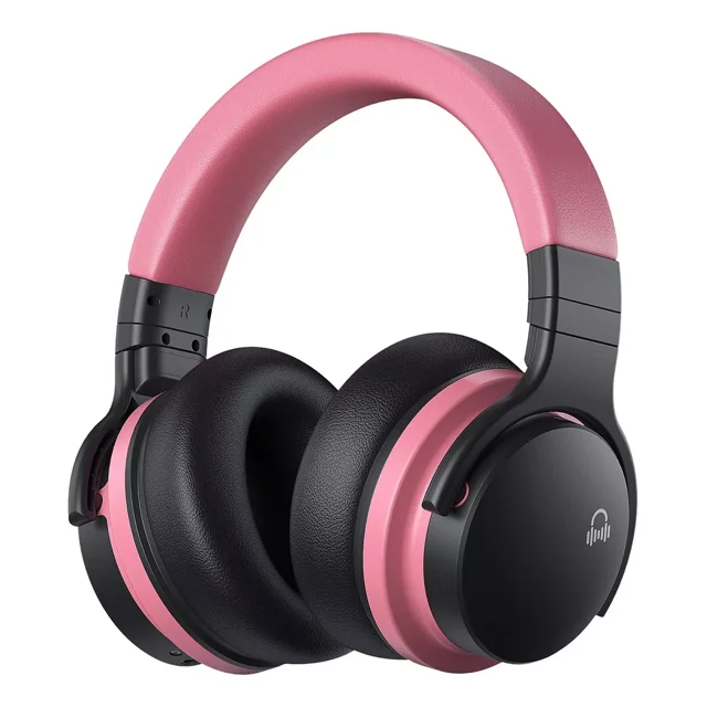 Cowin E7C Auriculares Inalámbricos Bluetooth ANC, Cómoda Experiencia Inalámbrica, Peso Ligero, Bluetooth 5.0, Micrófono Para Llamadas, 30 Horas De Tiempo De Juego En Viajes/Trabajo, Rosa