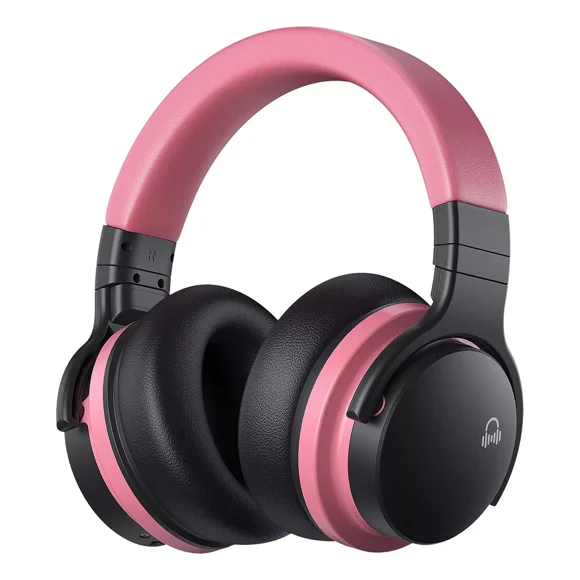 Cowin E7C Auriculares Inalámbricos Bluetooth ANC, Cómoda Experiencia Inalámbrica, Peso Ligero, Bluetooth 5.0, Micrófono Para Llamadas, 30 Horas De Tiempo De Juego En Viajes/Trabajo, Rosa