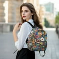 thumbnail image 6 of FORMRS Mini Backpack Purse for Women Travel Daypack Casual Shoulder Bag, Blue Colorful Flowers, 6 of 7
