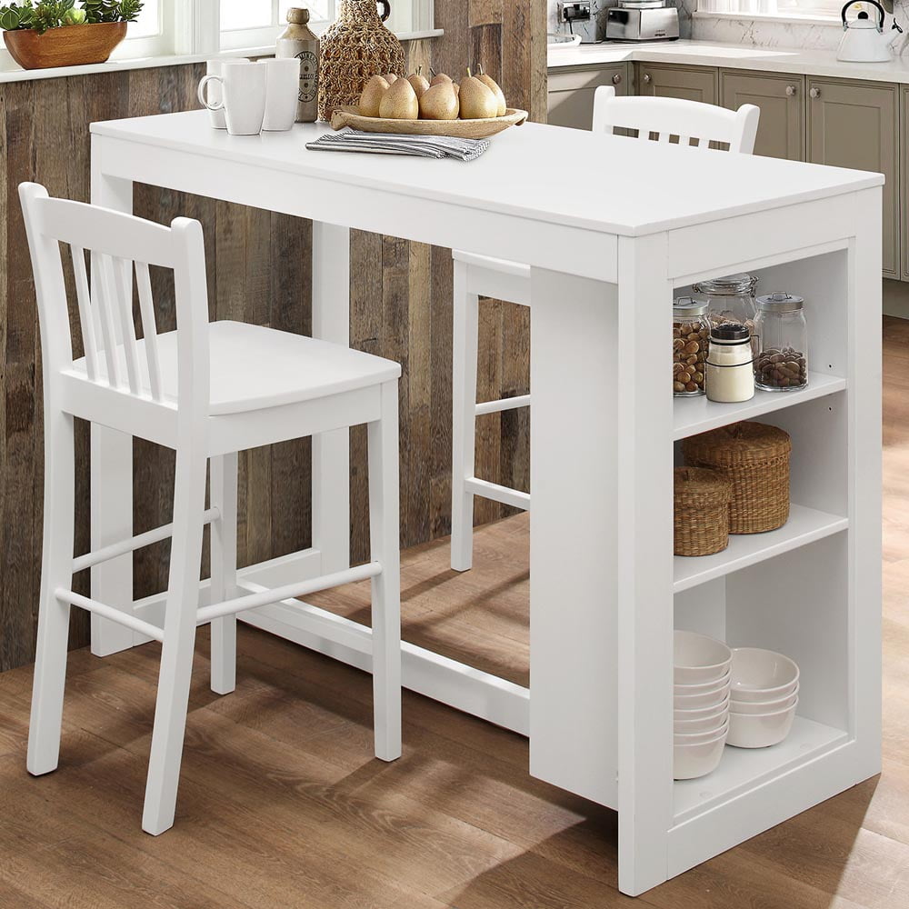 Jofran Tribeca Counter Height Dining Table w/Shelving in Classic White - Walmart.com - Walmart.com