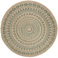 thumbnail image 2 of SAFAVIEH Natural Fiber Zoolander Geometric Jute Area Rug, Aqua/Natural, 6' x 6' Round, 2 of 6