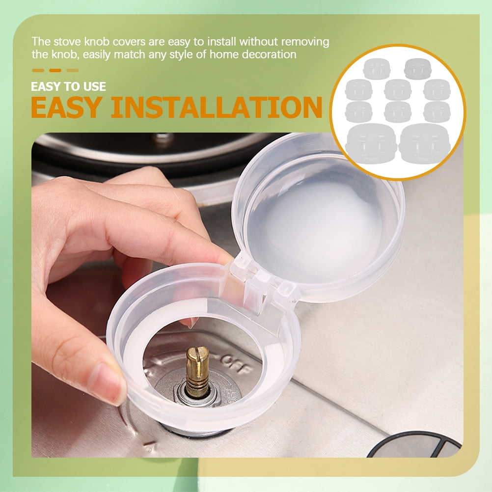 CRILSTYLEO Clear Universal Stove Knob Covers for Home Protection Heat-Resistant