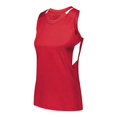thumbnail image 2 of Augusta Sportswear B03434703 Womens Crossover Tank Top, Red & White - Small, 2 of 2