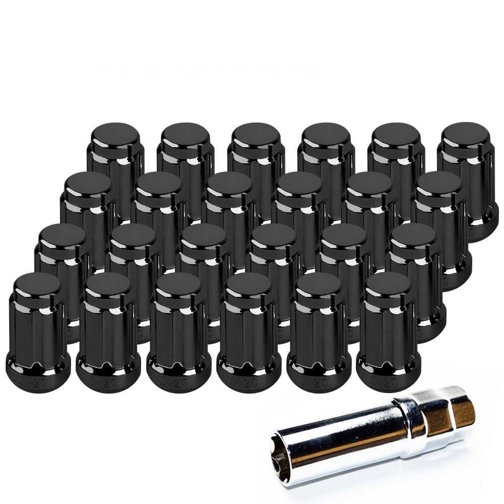 Set of 20 Lugnuts 1.85 Tall 3/4 Hex Cone Seat DCVAMOUS Spike Chrome Wheel Lug Nuts 1/2-20 Threads Compatible with Jeep Ford Dodge Aftermarket Wheels 