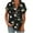 Black, variant on Womens Summer V Neck Button Tops Fashion Casual Cute Print Short Sleeve T-shirts Loose Tunic Blouses