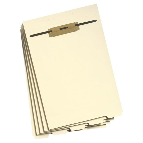 Stackable Folder Divider with Fastener, Bottom 1/5-Cut Tab, Letter Size, Manila, 50 per Box (35600) 50 Count