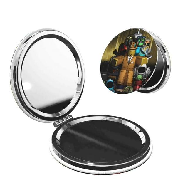 Zufioo Roblox for Portable Pocket Makeup Mirror, Foldable Handheld Magnifying Beauty Mirror Suitable for Wallet Handbag for Women-Round Shape