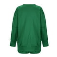 thumbnail image 4 of Womens Oversized Sweatshirt Shorts Sets 2 Piece Outfit Lounge Sweat Shorts Set with Pockets Split Cuffs Sweatsuits (S, Green), 4 of 7