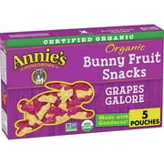 Annie's Organic Grapes Galore Bunny Fruit Snacks, Gluten Free, 5 ct, 4 oz