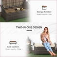 thumbnail image 6 of Outdoor Wicker Storage Bench, 27 Gallon with Cushion, Cream PE Rattan Patio Furniture | Steel Frame | Cream, 6 of 11