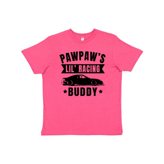 Inktastic Pawpaw's Lil' Racing Buddy with Car Silhouette Youth T-Shirt