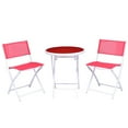 thumbnail image 2 of Costway Ensemble Bistro Pliant 3 Pcs Table et Chaises Jardin Cour Arrière Patio Rouge, 2 of 7