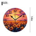 thumbnail image 2 of 14 Inch Wall Clock Battery Operated Silent Clock Decorative for Office, Kitchen, Outdoor, Living Room，Vintage Sunflowers Floral Oil Painting Summer Picture, 2 of 4