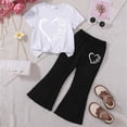 thumbnail image 2 of HCNTES Children Casual 2 Piece Outfit Short Sleeve Tee Elastic Pants Little Girl Dailywear School Spring Summer Kids 4T 5T 6T(H03-A,3-4 Years), 2 of 4