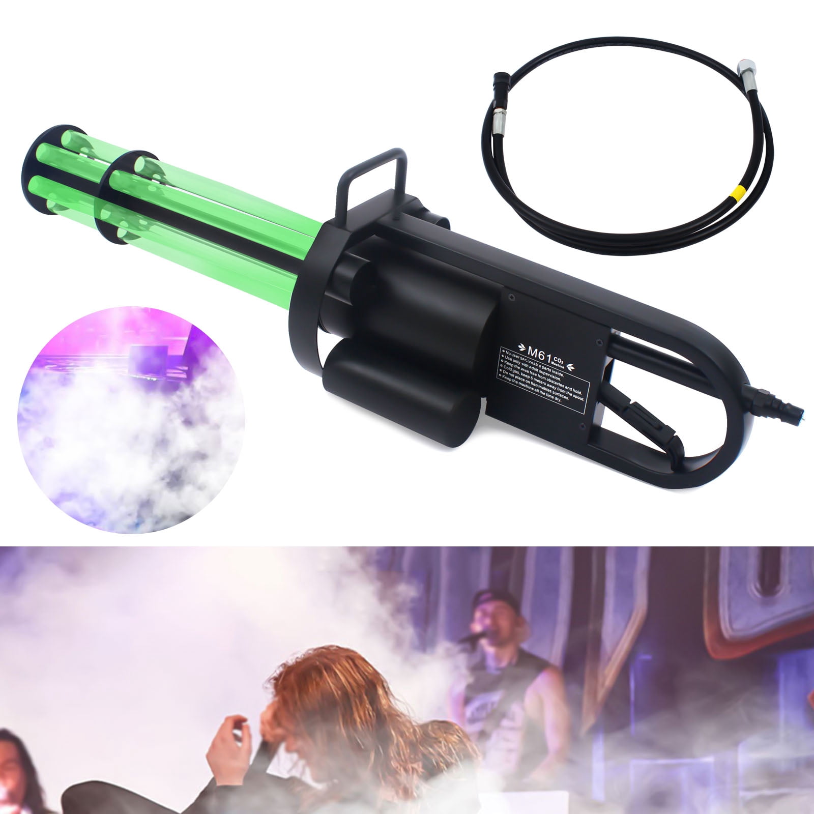 Miumaeov Professional Handheld CO2 Fog Machine, Multi-Colors Infinitely Rotating Smoke Machine for Party Wedding Stage Concerts Theater