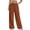 Orange, variant on FengLS Women's Wide-Leg Pants Summer Lightweight Cotton-Linen Long Pants Drawstring Elastic Waist Pants Casual Solid Color Pockets Trousers