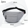 thumbnail image 2 of 2 Packs Fanny Packs for Men and Women, Waterproof Sports Waist Pack for Travel Hiking Running - black + light gray, 2 of 5