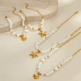 thumbnail image 4 of NICKSUN 18K Gold-Plated Stainless Steel Starfish & White Shell Lockbone Necklace - Coastal-Inspired Minimalist Chain for Women, 4 of 4