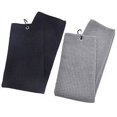 thumbnail image 1 of Toalla deportiva de golf, toalla de golf de microfibra para fitness y deportes al aire libre, yoga, golf, correr, ciclismo, juego de 2 piezas (negro, gris), 1 of 5