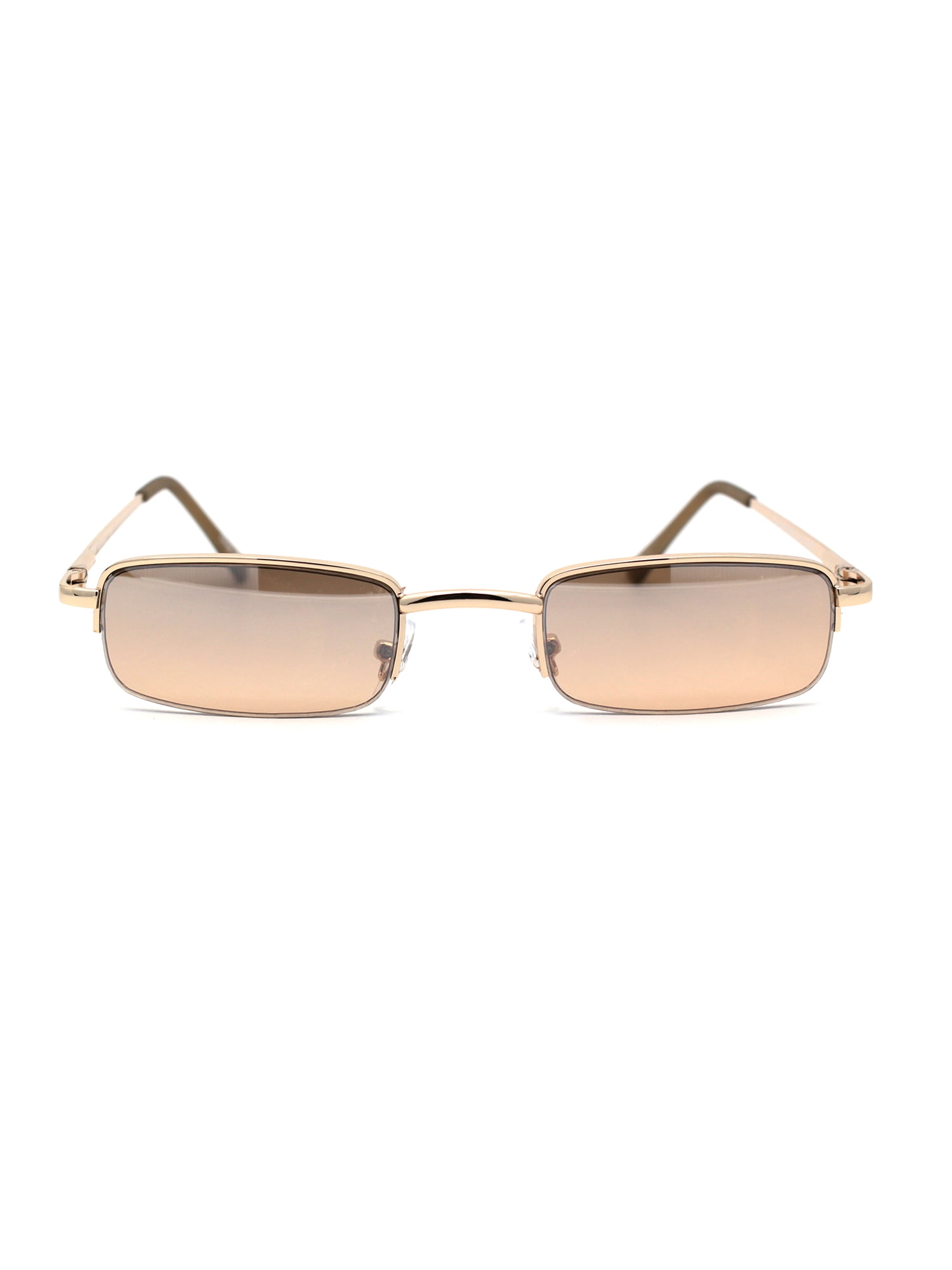 Mens Half Metal Rim Dad Shade Small Rectangle Sunglasses Mens Half Metal Rim Dad Shade Small Rectangle Sunglasses