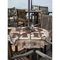 thumbnail image 2 of Outdoor Tablecloth with Umbrella Hole for Patio/Picnic/Party/Camping, Retro Farmhouse Waterproof Table Cloth Round Cover Washable, Country Star Berries Text Wooden Grain (Dia 60"), 2 of 8
