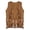 a-Brown11, variant on VNKIDY Girls Vest Kids Solid Color Suede Fringe Vest Double Layer Fringe Coat With Stud Decor For Daily Casual Wear Classic Top Brown 6-7 Years